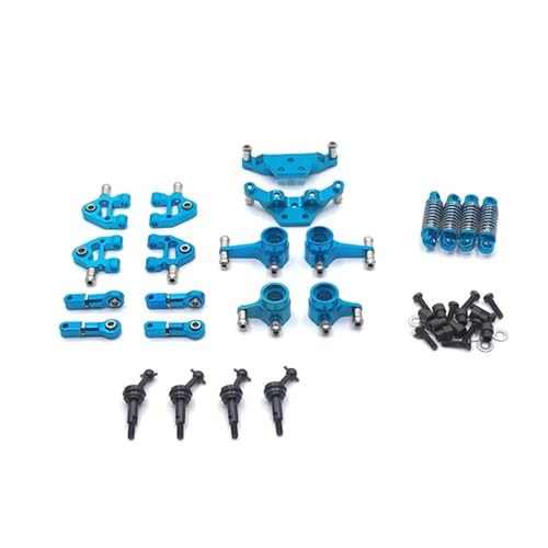 JYARZ Metall-Vollsatz-Upgrade-Teile Schwingarm-Stoßdämpfer-Antriebswelle, for Wltoys 284131 K969 K979 K989 P929 1/28 RC-Auto (Color : Blue) von JYARZ
