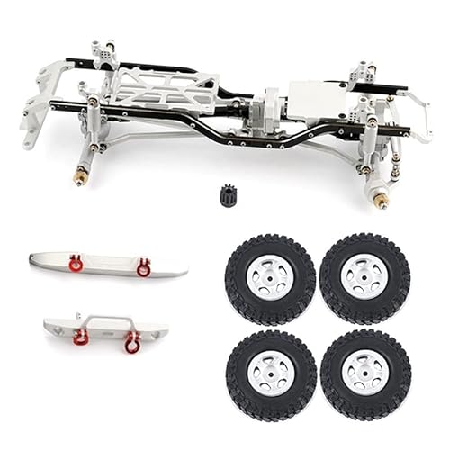 JYARZ Metallrahmen-Chassis-Kit, for Axial SCX24 AXI00005 for Jeep for Gladiator 1/24 RC Crawler Car Upgrade Parts (Color : Silver) von JYARZ