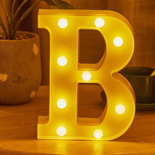 JYB Hopefuture LED Buchstaben 3D Lampe Beleuchtete Buchstabe, Dekorations Nachtlicht Lampe, für Hochzeit, Geburtstag, Party, Weihnachtslampe (B) von JYB Hopefuture