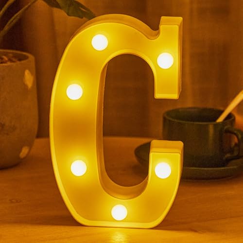 JYB Hopefuture LED Buchstaben 3D Lampe Beleuchtete Buchstabe, Dekorations Nachtlicht Lampe, für Hochzeit, Geburtstag, Party, Weihnachtslampe (C) von JYB Hopefuture