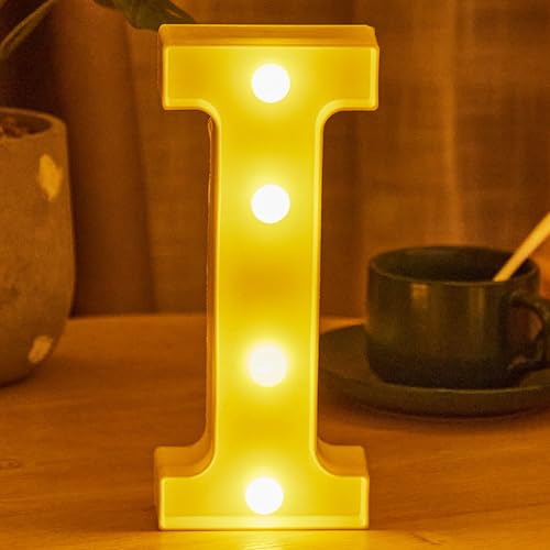 JYB Hopefuture LED Buchstaben 3D Lampe Beleuchtete Buchstabe, Dekorations Nachtlicht Lampe, für Hochzeit, Geburtstag, Party, Weihnachtslampe (I) von JYB Hopefuture