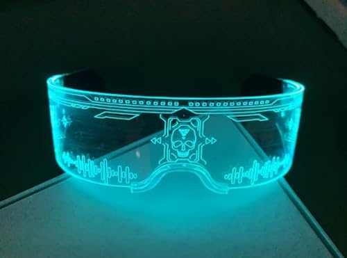 JYB Hopefuture LED Cyberpunk leuchtende Brille, Party Bunte Technologie EL Kaltlichtlinsenbrille (Zauberei) von JYB Hopefuture