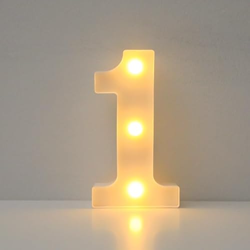 JYB Hopefuture LED Zahlen 3D Lampe Beleuchtete Ziffern, Dekorations Zahlen Nachtlicht Lampe 0 1 2 3 4 5 6 7 8 9, für Hochzeit, Geburtstag, Party, Weihnachtslampe (1) von JYB Hopefuture