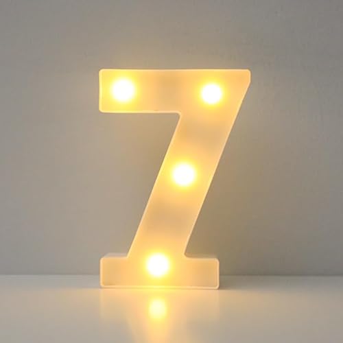 JYB Hopefuture LED Zahlen 3D Lampe Beleuchtete Ziffern, Dekorations Zahlen Nachtlicht Lampe 0 1 2 3 4 5 6 7 8 9, für Hochzeit, Geburtstag, Party, Weihnachtslampe (7) von JYB Hopefuture