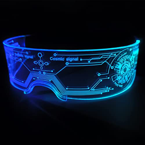 JYB Hopefuture LED Cyberpunk leuchtende Brille, Party Bunte Technologie EL Kaltlichtlinsenbrille (Kosmisch) von JYB Hopefuture
