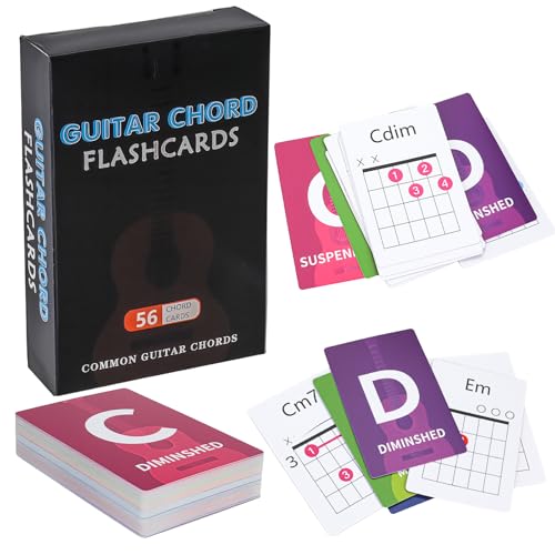 Gitarrenakkorde Flash-Karten, 56 Gitarren-Notentheorie-Karten - Die Dur- und Moll-Tonleitern Gitarren-Flash-Karten für Musikunterricht und Anfänger Gitarrenakkorde Flash-Karten, 56 Gitarren-Notentheorie-Karten - Die Dur- und Moll-Tonleitern Gitarren-Flash-Karten für Musikunterricht und Anfänger von JYCSTE