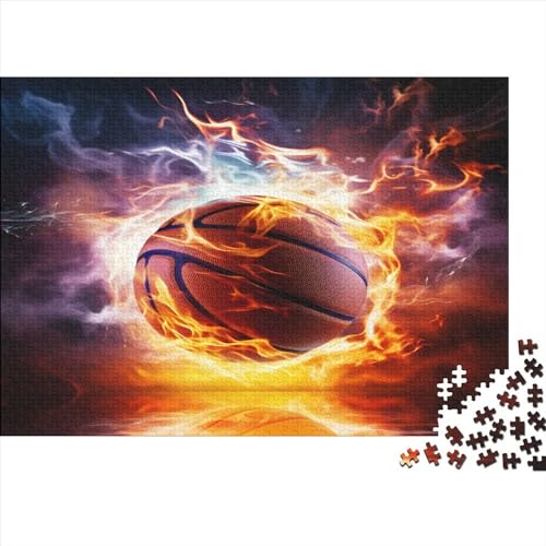 1000 Teile Puzzle Basketball Flame Puzzles für Erwachsene Holzbrettpuzzles Anspruchsvolles Spiel 1000 Teile (75 x 50 cm) von JYJLRJ