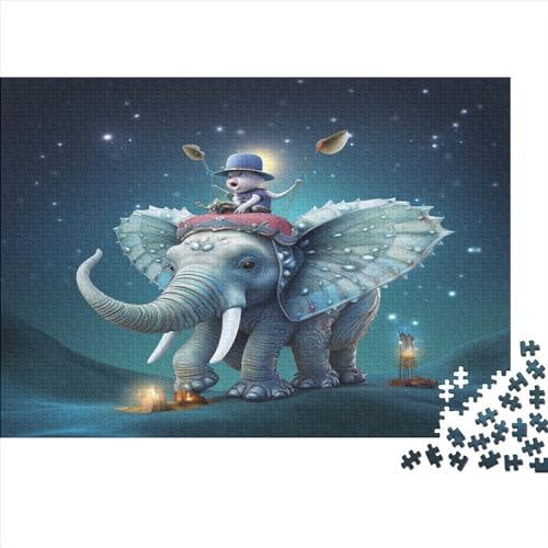 1000 Teile Puzzles Big Ear Elephant Puzzles für Erwachsene Holzpuzzles Lernspiel für Erwachsene Kinder 1000 Teile (75x50cm) von JYJLRJ