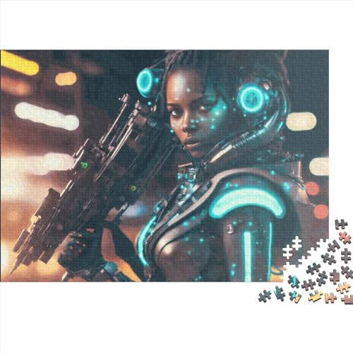 1000 Teile Puzzles für Erwachsene Cyberpunk Girl Puzzlesets für Familien Holzpuzzles Brain Challenge Puzzle 1000 Teile (75 x 50 cm) von JYJLRJ