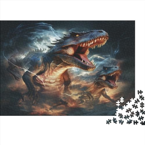1000 Teile Tyrannosaurus Rex Puzzle für Erwachsene und Kinder, kreatives rechteckiges Puzzle, Holzpuzzle, lustiges Lernspielzeug, 1000 Teile (75 x 50 cm) von JYJLRJ