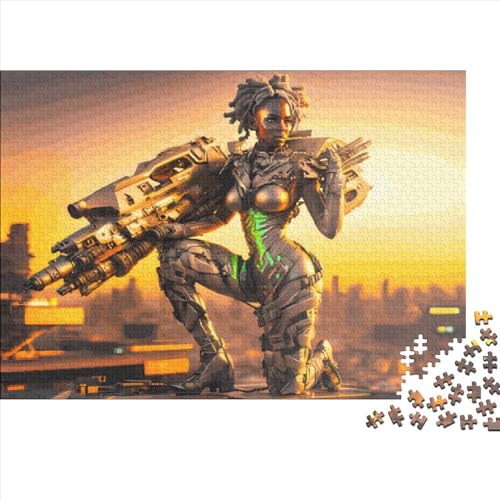 1000 Teile kreative Puzzles, Cyberpunk-Mädchen-Geschenk-Puzzles, rechteckiges Puzzle-Spielzeug für Erwachsene, 1000 Stück (75 x 50 cm) von JYJLRJ