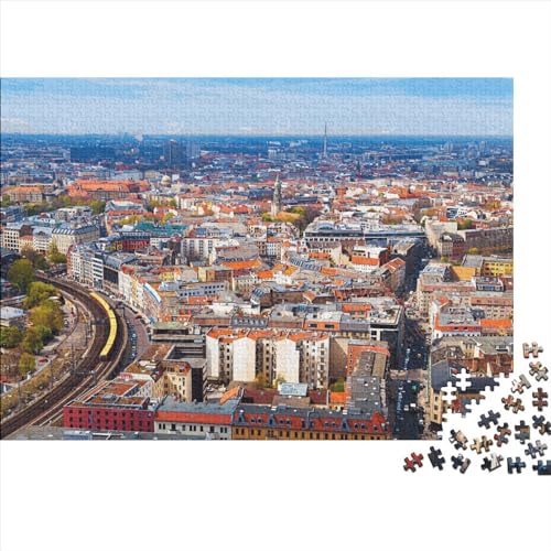 1000 Teile kreatives Puzzle, Berliner Stadtlandschaft, Geschenk-Puzzle, rechteckiges Puzzle-Spielzeug für Erwachsene, 1000 Teile (75 x 50 cm) von JYJLRJ