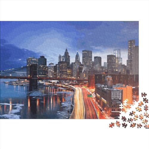 1000 Teile kreatives Puzzle New York City Geschenkpuzzle rechteckiges Puzzlespielzeug für Erwachsene 1000 Stück (75 x 50 cm) von JYJLRJ