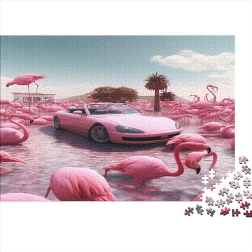 1000 Teile rosa Flamingo-Puzzle für Erwachsene, Intellektuelles Spiel, Puzzle-Spielzeug für Kinder, 1000 Teile (75 x 50 cm) von JYJLRJ