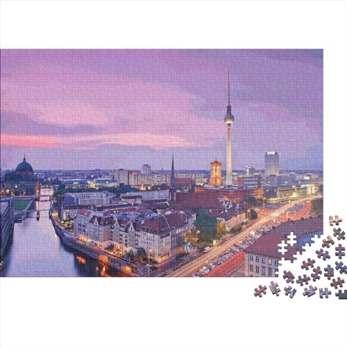 1000-teiliges Puzzle, Berliner Stadtlandschaft, Puzzle für Erwachsene, Holzpuzzle, Lernspiel für Erwachsene, Kinder, 1000 Teile (75 x 50 cm) von JYJLRJ