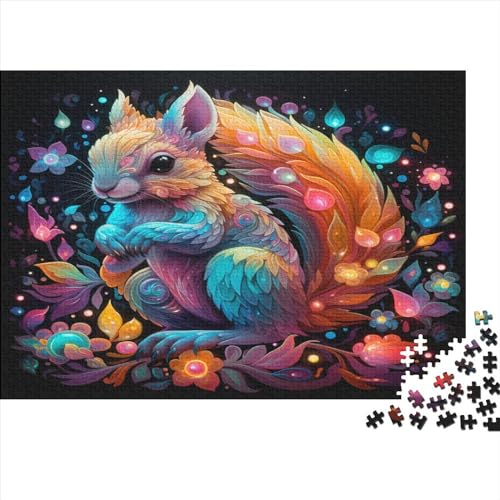 1000-teiliges Puzzle für Erwachsene, Eichhörnchen, Neon-Holzpuzzle, Familienunterhaltungsspielzeug, 1000 Teile (75 x 50 cm) von JYJLRJ