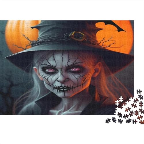 1000-teiliges Puzzle für Erwachsene, Halloween-Mädchen, Holzpuzzle, Familienunterhaltungsspielzeug, 1000 Teile (75 x 50 cm) von JYJLRJ