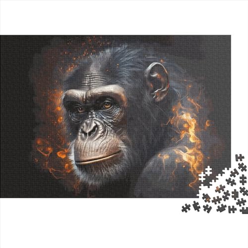 1000-teiliges rechteckiges Puzzle für Erwachsene, Tier-Gorilla, kreative Puzzle-Herausforderung, Spielzeugpuzzle, 1000 Teile (75 x 50 cm) von JYJLRJ