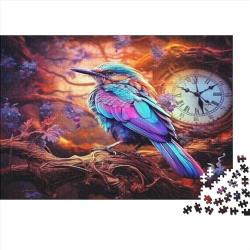 1000-teiliges rechteckiges Puzzle für Erwachsene, Vogeluhr, kreative Puzzle-Herausforderung, Spielzeugpuzzle, 1000 Teile (75 x 50 cm) von JYJLRJ