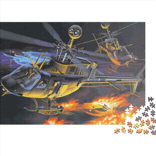 300 Teile kreative Puzzles, Militärhubschrauber-Geschenk-Puzzles, rechteckiges Puzzle-Spielzeug für Erwachsene, 300 Teile (40 x 28 cm) von JYJLRJ