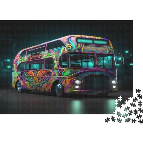 300 Teile kreative Puzzles London Bus Geschenk Puzzles rechteckiges Puzzlespielzeug für Erwachsene 300 Teile (40 x 28 cm) von JYJLRJ