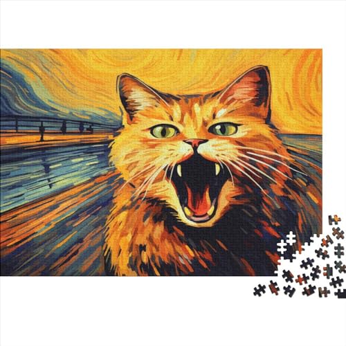 300-teiliges Puzzle für Erwachsene, Tiere, Katzen-Puzzle-Sets für die Familie, Holzpuzzle, Gehirn-Herausforderungspuzzle, 300 Teile (40 x 28 cm) von JYJLRJ