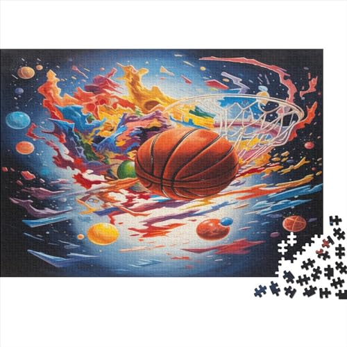 500 Teile kreative Puzzles, Kunst-Basketball-Geschenk-Puzzles, rechteckiges Puzzle-Spielzeug für Erwachsene, 500 Stück (52 x 38 cm) von JYJLRJ