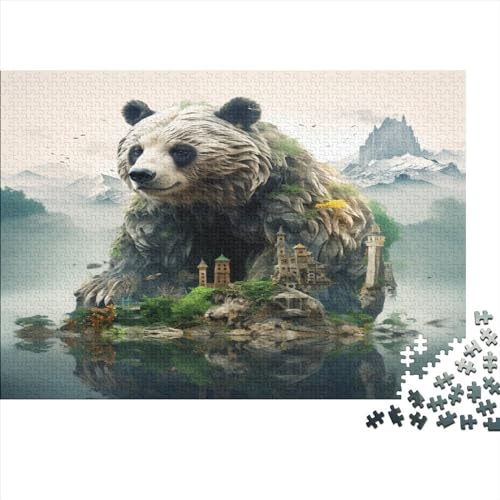500-teiliges Puzzle für Erwachsene, Landschafts-Riesenpanda-Puzzlesets für die Familie, Holzpuzzle, Gehirn-Herausforderungspuzzle, 500 Teile (52 x 38 cm) von JYJLRJ