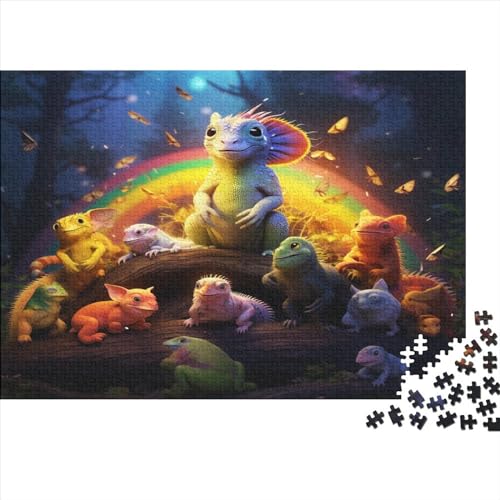 500-teiliges Puzzle für Erwachsene, Regenbogentiere, Holzpuzzle, Familienunterhaltungsspielzeug, 500 Teile (52 x 38 cm) von JYJLRJ