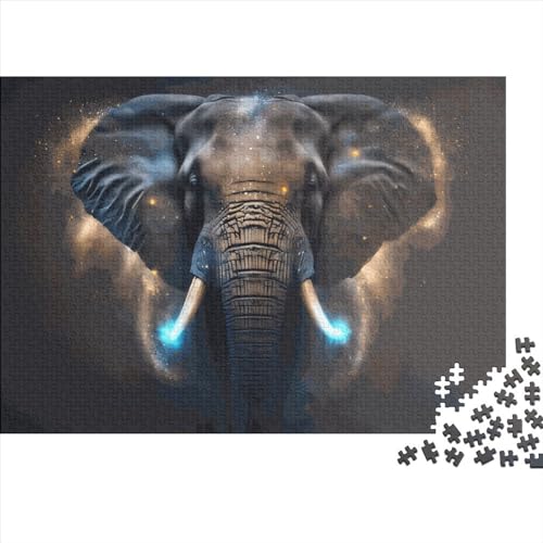 500-teiliges Puzzle für Erwachsene, Tier-Elefant-Puzzle-Sets für die Familie, Holzpuzzle, Gehirn-Herausforderungspuzzle, 500 Teile (52 x 38 cm) von JYJLRJ