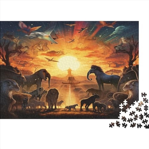 500-teiliges Puzzle für Erwachsene, Wildtiere, Puzzle-Sets für die Familie, Holzpuzzle, Gehirn-Herausforderungspuzzle, 500 Teile (52 x 38 cm) von JYJLRJ