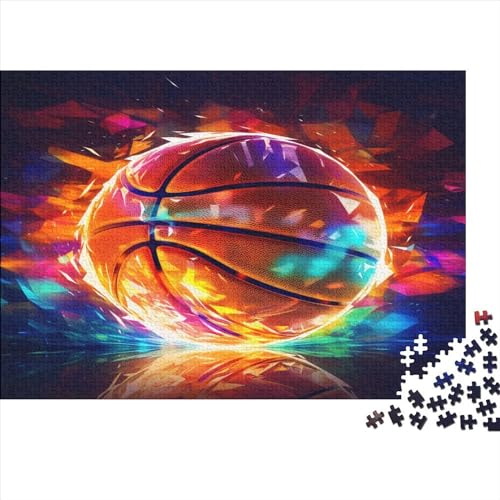 Basketball-Geschenke, 500-teiliges Puzzle für Erwachsene – Holzpuzzles – Entspannungspuzzlespiele – Denksport-Puzzle 500 Teile (52 x 38 cm) von JYJLRJ