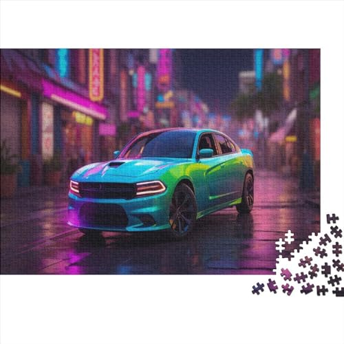 Bunte Supercars-Geschenke, 300-teiliges Puzzle für Erwachsene – Holzpuzzles – Entspannungspuzzlespiele – Denksport-Puzzle 300 Teile (40 x 28 cm) von JYJLRJ