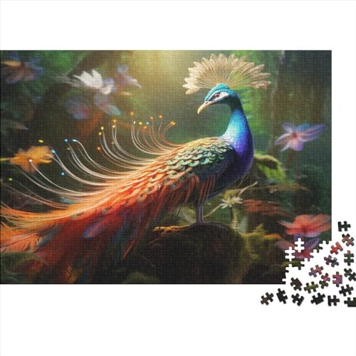 Colorful_Peacock Puzzles 1000 Teile für Erwachsene Puzzle Lernspiele 1000 Teile (75 x 50 cm) von JYJLRJ