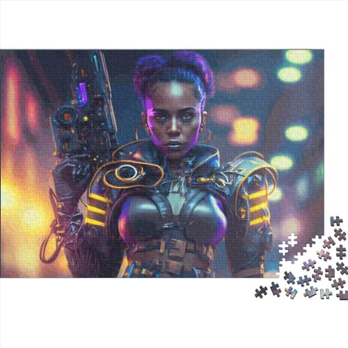 Cyberpunk-Mädchen-Puzzle, 1000 Teile, für Erwachsene, Puzzle, Lernspiele, 1000 Teile (75 x 50 cm) von JYJLRJ