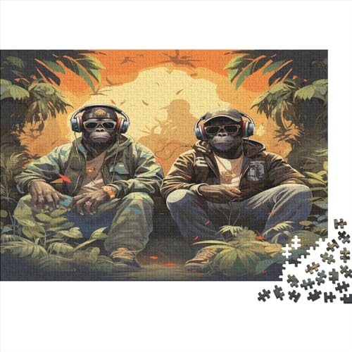 DJ Gorilla-Puzzle, 1000 Teile, für Erwachsene, Puzzle, Lernspiele, 1000 Teile (75 x 50 cm) von JYJLRJ