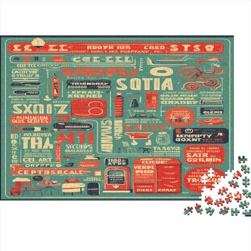Kreatives Poster, Geschenk, Holz, 300 Teile, Puzzle für Erwachsene, rechteckiges Puzzle, Gehirnübung, Herausforderungsspiel, 300 Teile (40 x 28 cm) von JYJLRJ