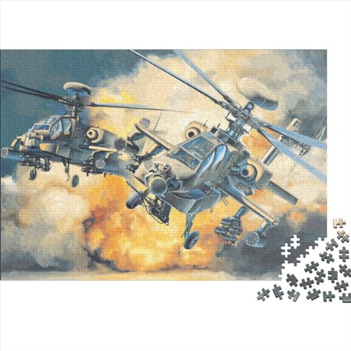 Militärhubschrauber-Geschenke, 300-teiliges Puzzle für Erwachsene – Holzpuzzles – Entspannungspuzzlespiele – Denksport-Puzzle 300 Teile (40 x 28 cm) von JYJLRJ