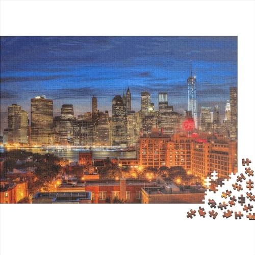 New York City-Puzzle, 300 Teile, kreatives rechteckiges großes Familienpuzzlespiel, Kunstwerk für Erwachsene, 300 Teile (40 x 28 cm) von JYJLRJ