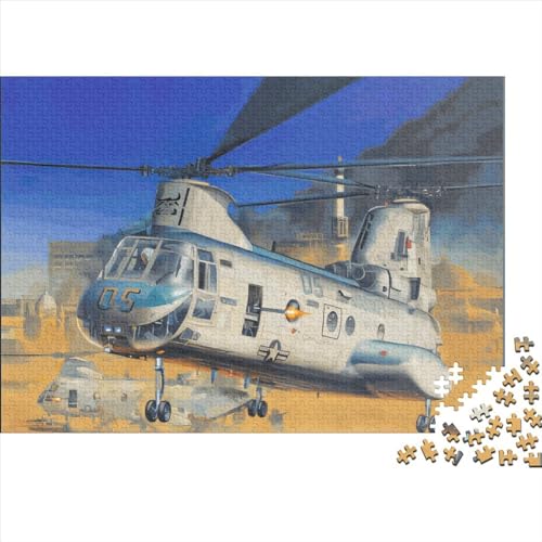 Puzzle für Erwachsene, 300 Teile, Militärhubschrauber-Puzzle, kreatives rechteckiges Puzzle, Dekompressionsspiel, 300 Teile (40 x 28 cm) von JYJLRJ