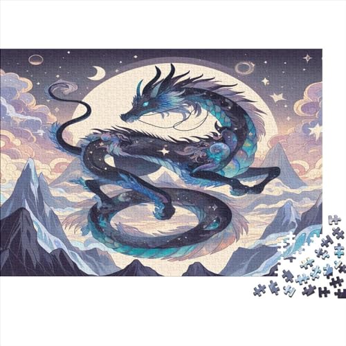 Puzzles für Erwachsene, 1000 Teile, kosmischer Drache, herausforderndes Spiel, Denksportaufgaben, 1000 Teile (75 x 50 cm) von JYJLRJ