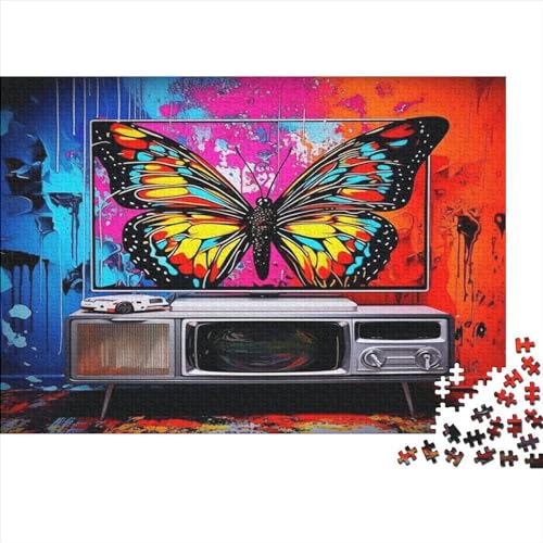 Schmetterlingsfliegen-Puzzle, 500 Teile, kreatives rechteckiges großes Familienpuzzlespiel, Kunstwerk für Erwachsene, 500 Teile (52 x 38 cm) von JYJLRJ