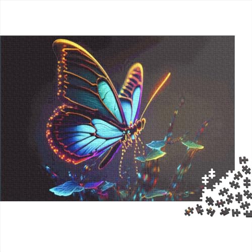 Schmetterlingsnacht-Puzzle für Erwachsene, 300-teiliges Spielzeug, Familien-Puzzlespiele, Geburtstagsgeschenke, Puzzle für Jungen und Mädchen, 300 Teile (40 x 28 cm) von JYJLRJ