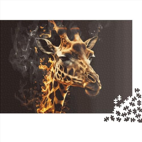 Tier-Giraffe-Geschenke, 500-teiliges Puzzle für Erwachsene – Holzpuzzles – Entspannungspuzzlespiele – Denksport-Puzzle 500 Teile (52 x 38 cm) von JYJLRJ