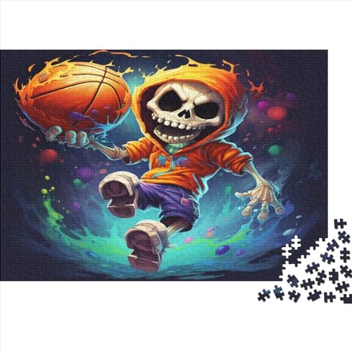 Totenkopf-Basketball-Puzzle, 1000 Teile, für Erwachsene, Puzzle, Lernspiele, 1000 Teile (75 x 50 cm) von JYJLRJ