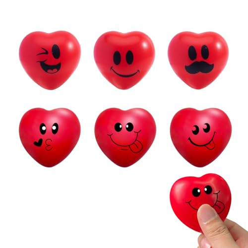 Anti Stress Bälle Anti Stress Ball für Kinder 6 - Stück Set 4cm Rote Herz - Stressbälle Anti Stress Bälle Anti Stress Ball für Kinder 6 - Stück Set 4cm Rote Herz - Stressbälle von JYNVO