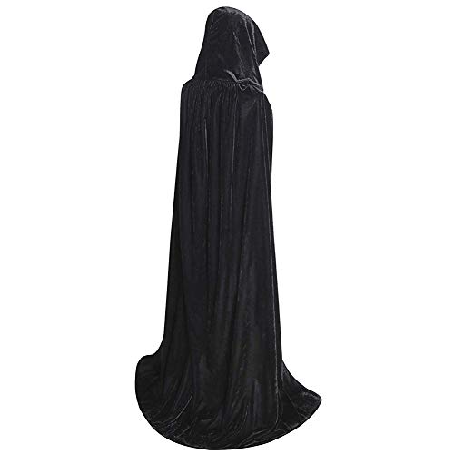 JYOHEY Umhang Schwarz Rot Samt Umhang Lang Mit Kapuze Umhang Für Halloween Kostüm Zauberer Vampir Kostüm Erwachsene Unisex JYOHEY Umhang Schwarz Rot Samt Umhang Lang Mit Kapuze Umhang Für Halloween Kostüm Zauberer Vampir Kostüm Erwachsene Unisex von JYOHEY