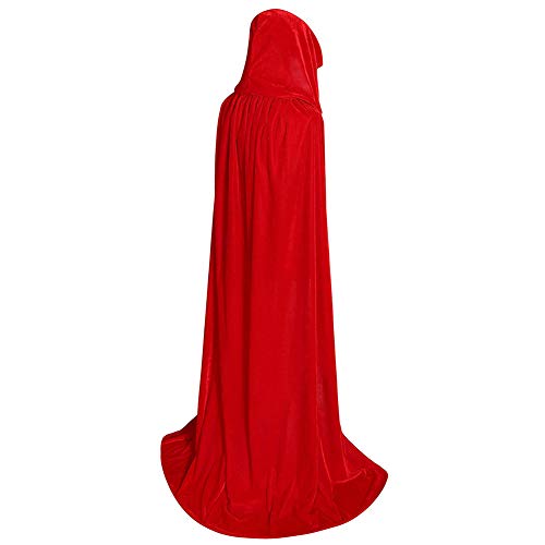JYOHEY Umhang Schwarz Rot Samt Umhang Lang Mit Kapuze Umhang Für Halloween Kostüm Zauberer Vampir Kostüm Erwachsene Unisex JYOHEY Umhang Schwarz Rot Samt Umhang Lang Mit Kapuze Umhang Für Halloween Kostüm Zauberer Vampir Kostüm Erwachsene Unisex von JYOHEY