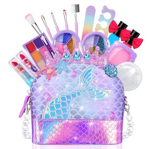 Kinderschminke Set Mädchen,Waschbar Schminke Kinder Spielzeug mit Perle Handtasche Schminkkoffer, Schminkset Mädchen,Weihnachts Geburtstagsgeschenke für Mädchen 5 6 7 8 9 10 11 12 Jahre (Meerjungfrau) Kinderschminke Set Mädchen,Waschbar Schminke Kinder Spielzeug mit Perle Handtasche Schminkkoffer, Schminkset Mädchen,Weihnachts Geburtstagsgeschenke für Mädchen 5 6 7 8 9 10 11 12 Jahre (Meerjungfrau) von JYPS