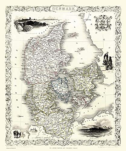 JYTD 1000 Stück Puzzle Karte von Dänemark 1851 von John Tallis 75 * 50CM JYTD 1000 Stück Puzzle Karte von Dänemark 1851 von John Tallis 75 * 50CM von JYTD